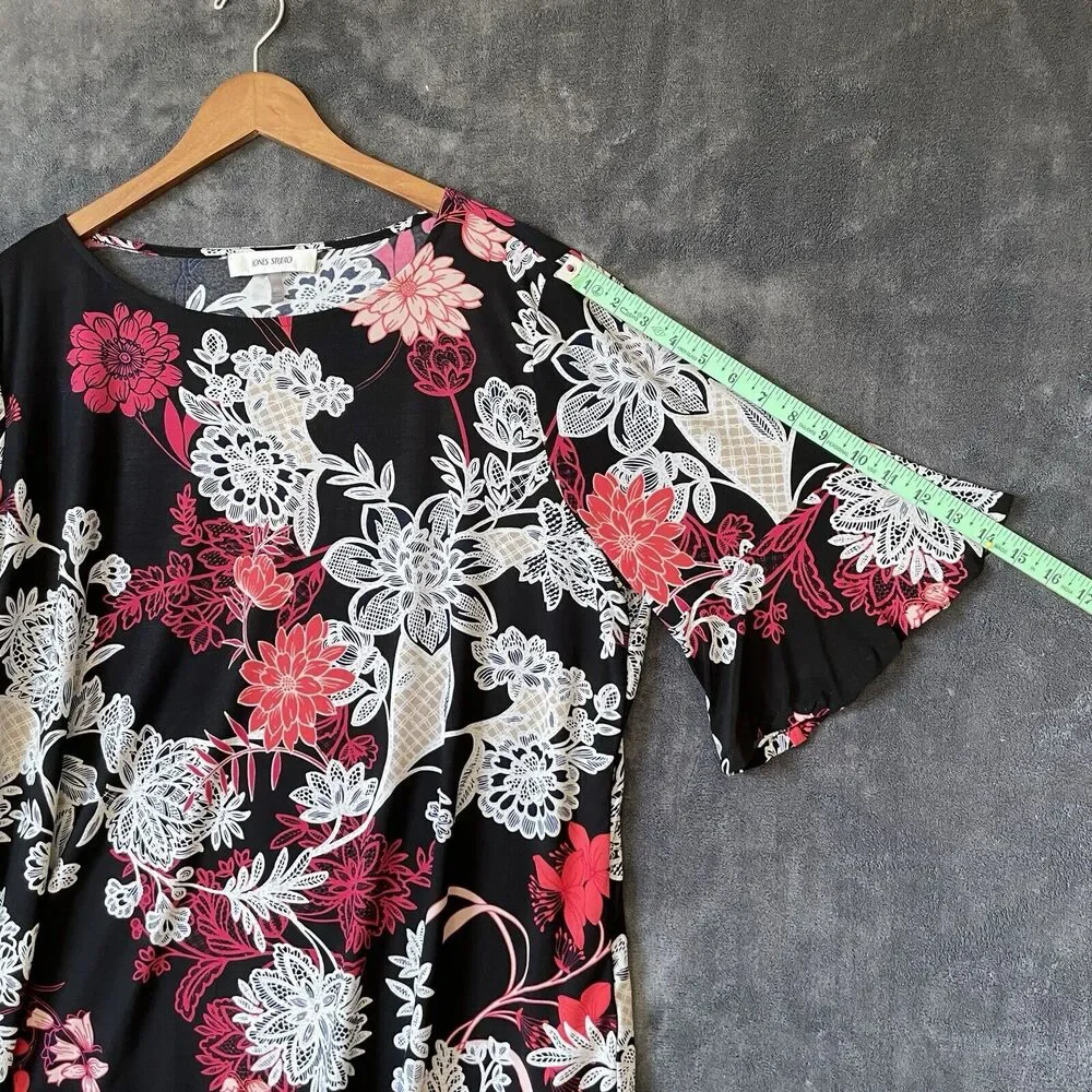 JONES STUDIO Women's Stretch floral Blouse 3/4 Sleeve Multicolor SZ/2X - Picture 8 of 14